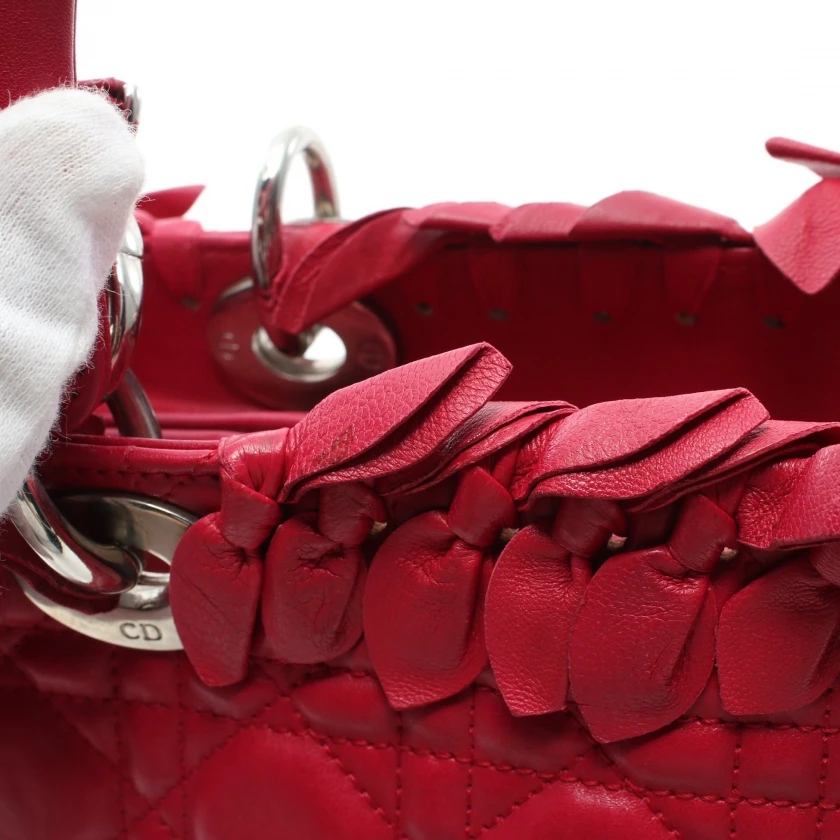 Christian Dior Lambskin Cannage Pink Bow Lady Dior Fuchsia