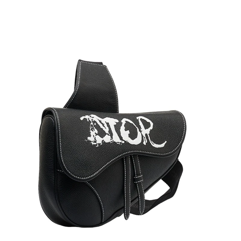 Dior x Peter Doig Black Saddle Crossbody Bag