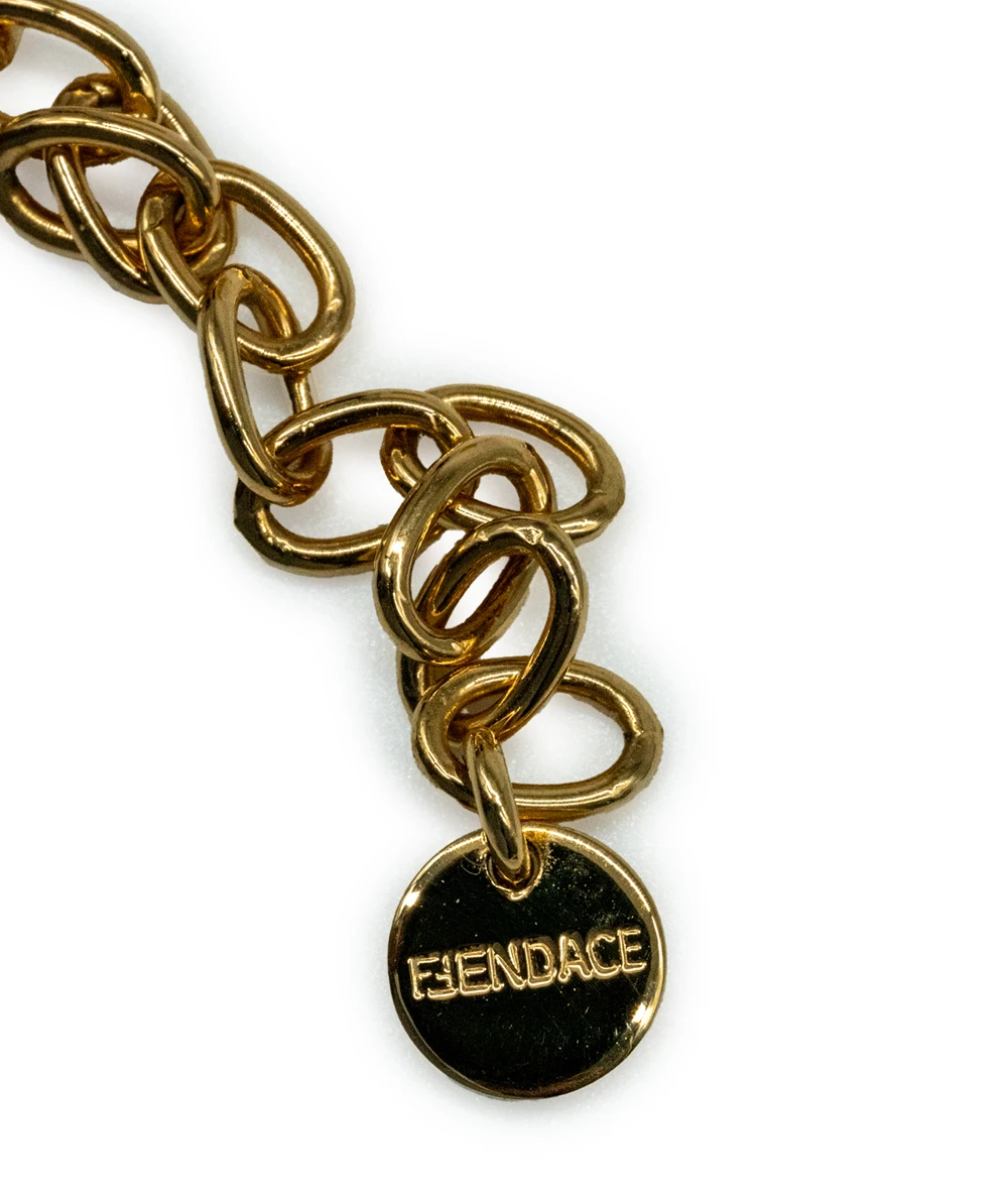 Fendi x Versace Fendace Gold Tone Choker Necklace