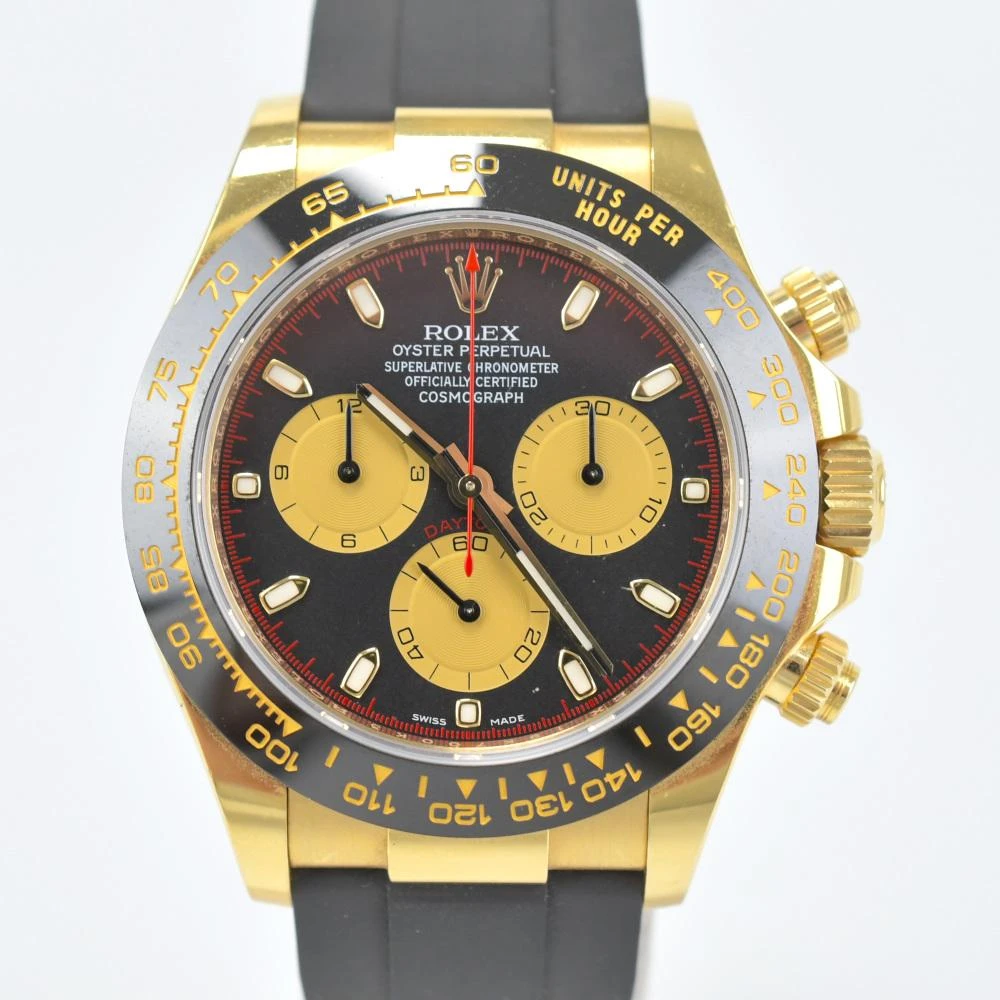 Rolex Black 18k Yellow Gold Cosmograph Daytona 116518LN Automatic Mens Wristwatch