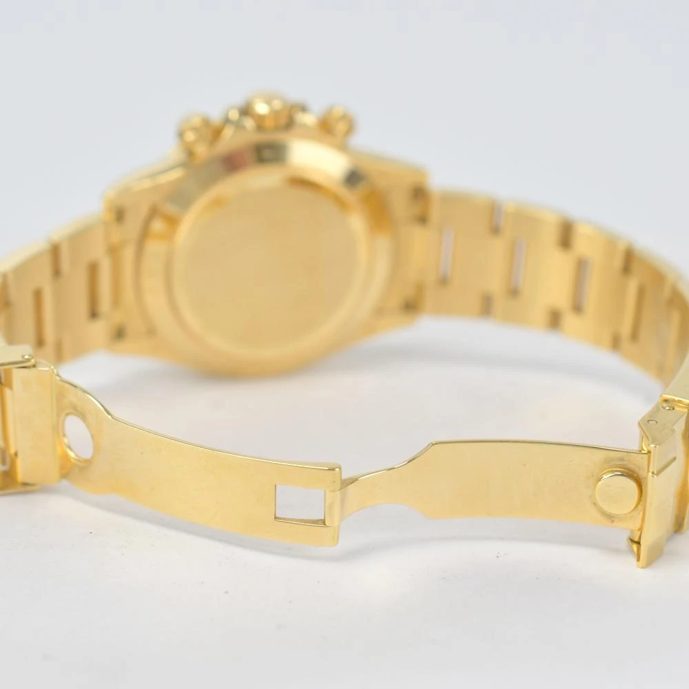 Rolex Daytona 116528G 18k Yellow Gold Black Diamond Dial Automatic Mens Watch