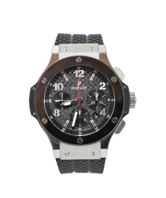 Hublot Black Stainless Steel Ceramic Big Bang Automatic Mens Wristwatch