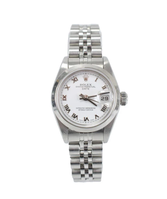 Rolex White 18k White Gold And Stainless Steel Datejust 79174 Automatic Womens Wristwatch
