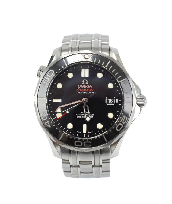 Omega Black Stainless Steel Seamaster Diver 300 212.30.41.20.01.003 Automatic Mens Wristwatch