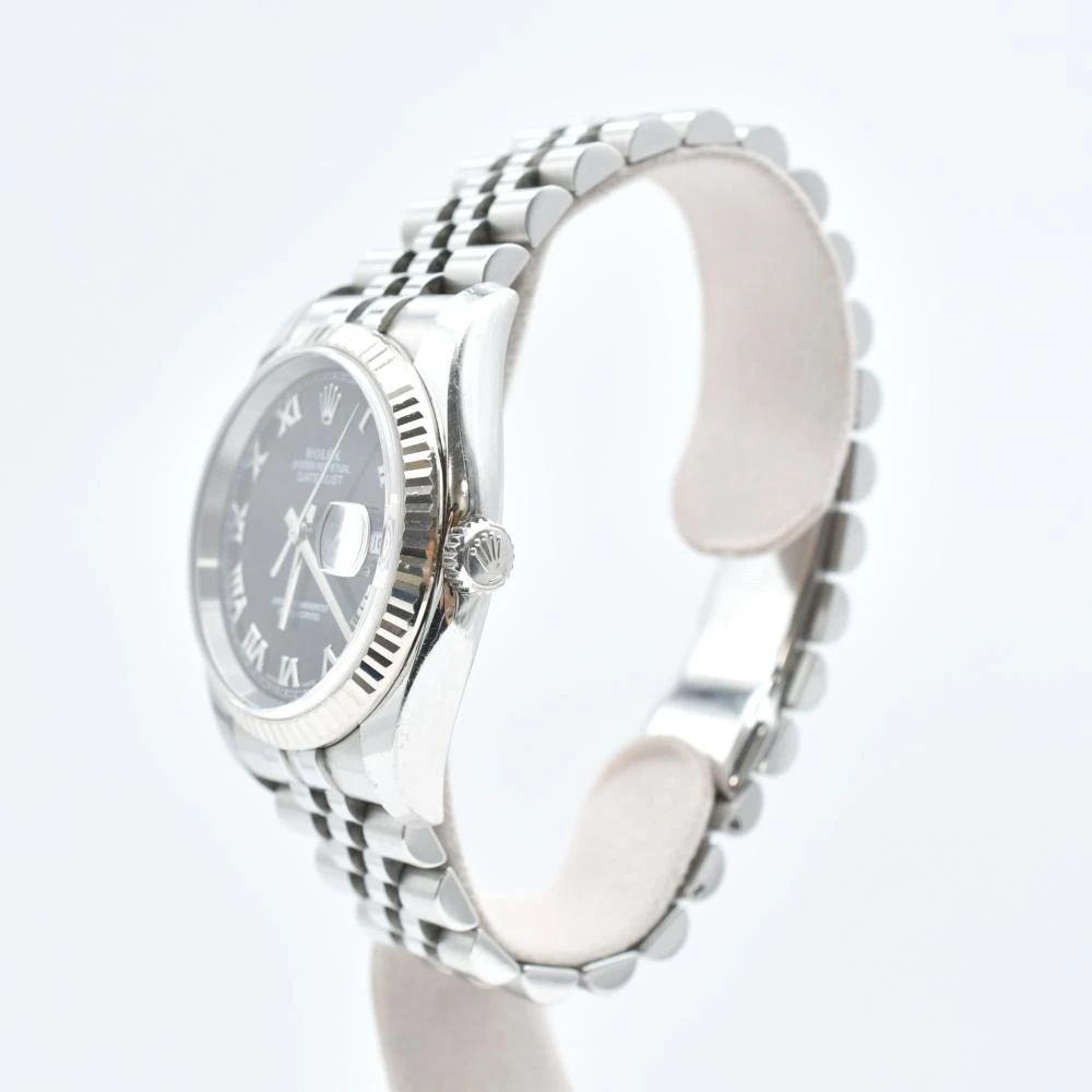 Rolex Datejust 116234 Black Dial Roman 18k White Gold  Stainless Steel Jubilee Bracelet Automatic Mens Watch