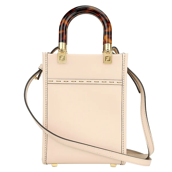 Fendi Creme Leather Mini Sunshine Shopper Bag