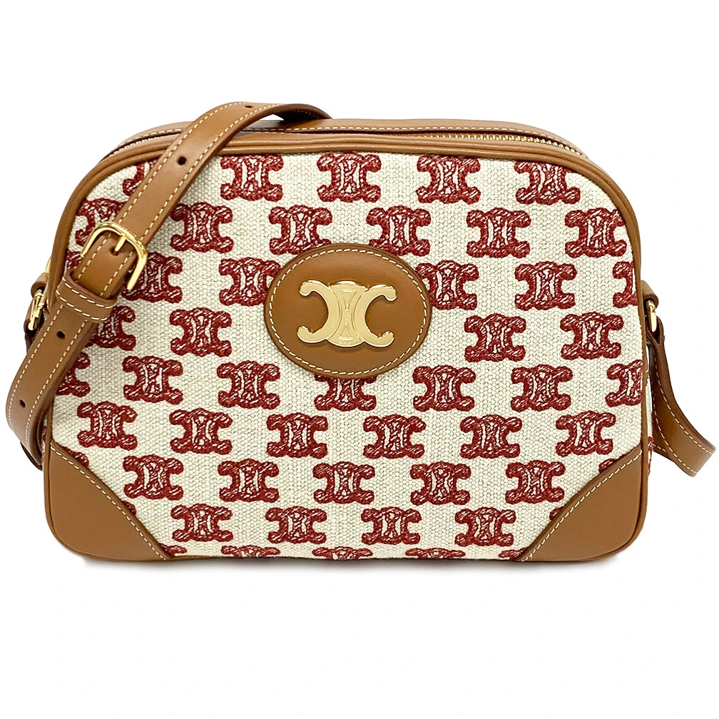 Celine Camera Bag in Triomphe Embroidery and Calfskin