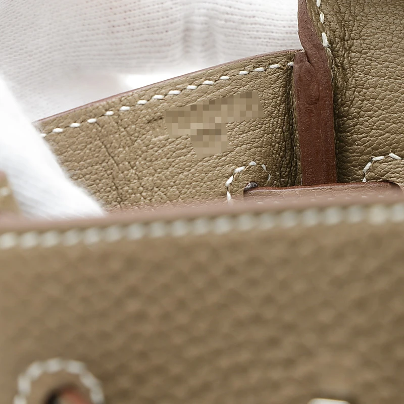 Hermes 2024 Birkin (Stamp W) Size 25 Togo Leather Handbag in Etoupe color with Palladium Hardware