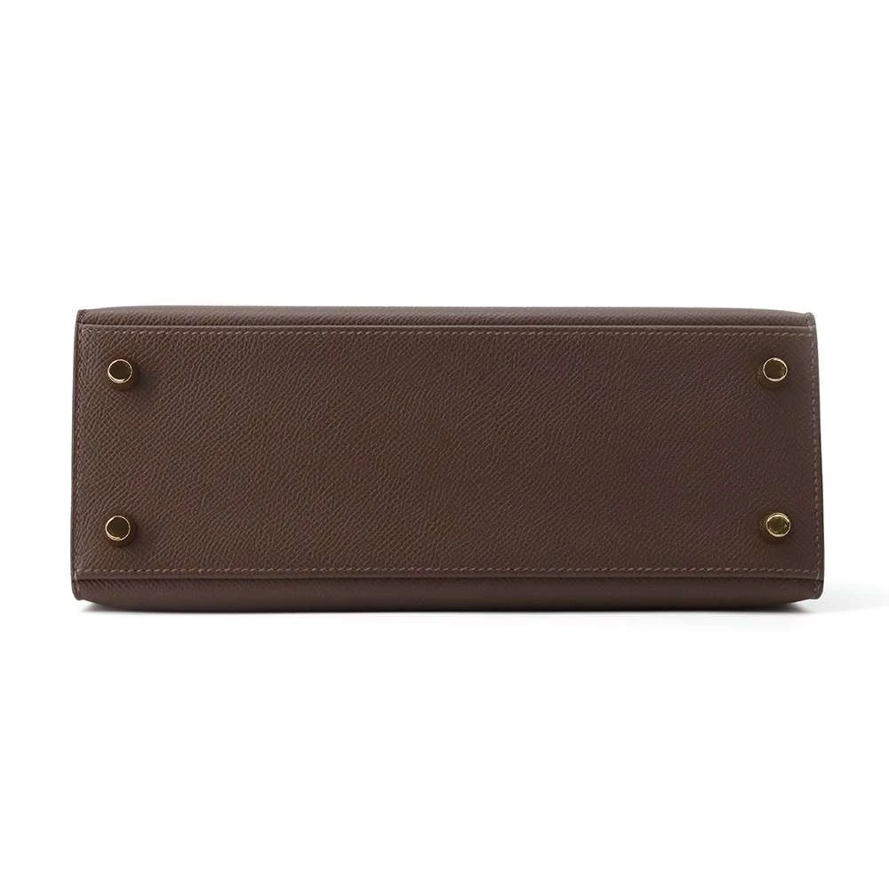 Hermes 2023 (Stamp B) Tricolor Ebene/Etoupe/ Black Kelly in Epsom Leather with Gold Hardware