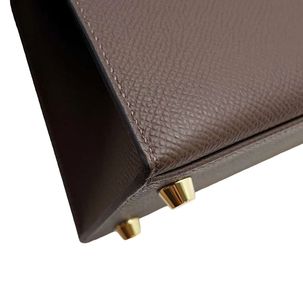 Hermes 2023 (Stamp B) Tricolor Ebene/Etoupe/ Black Kelly in Epsom Leather with Gold Hardware