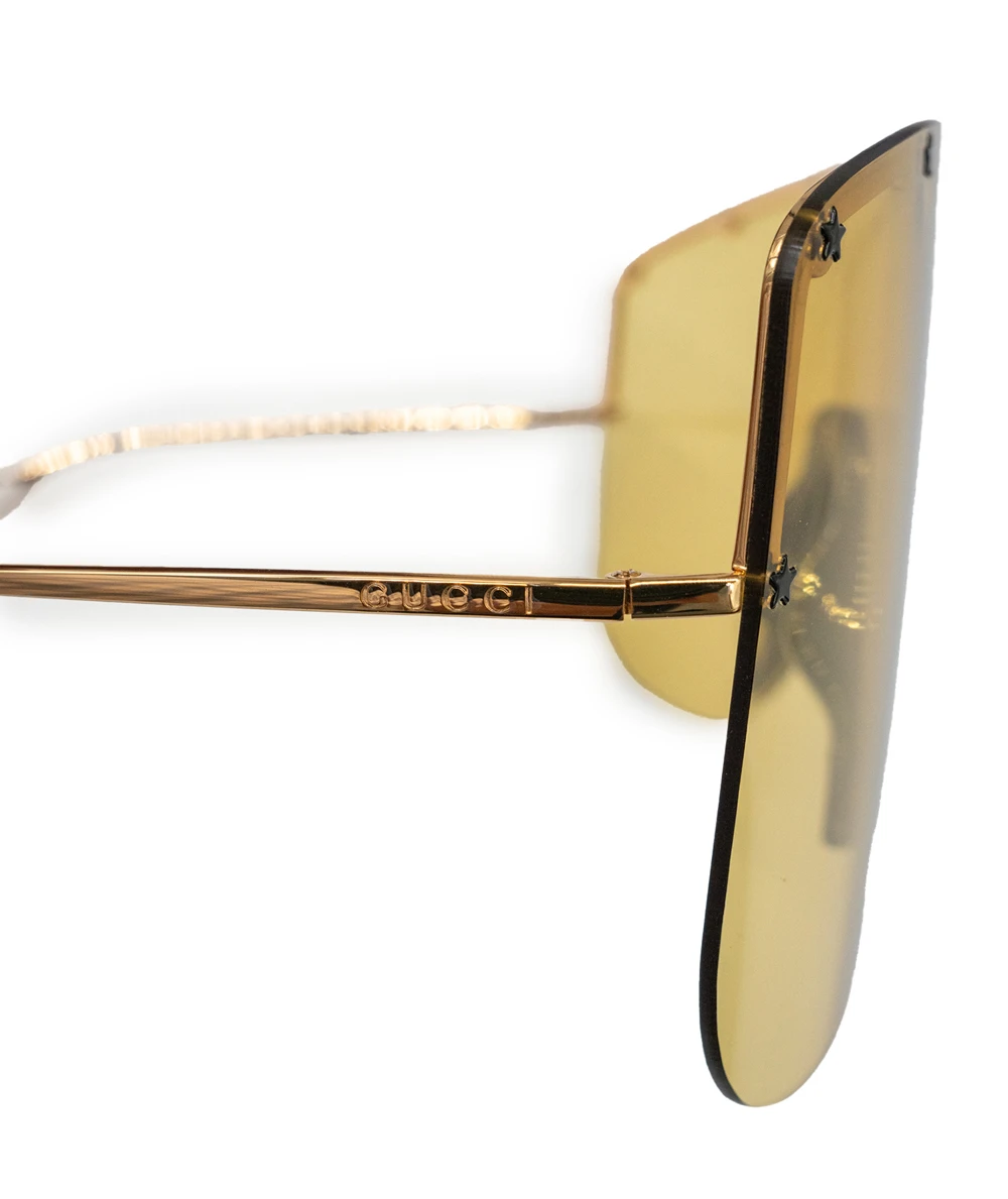 Gucci Star Studded Shield GG0541S Yellow Sunglasses