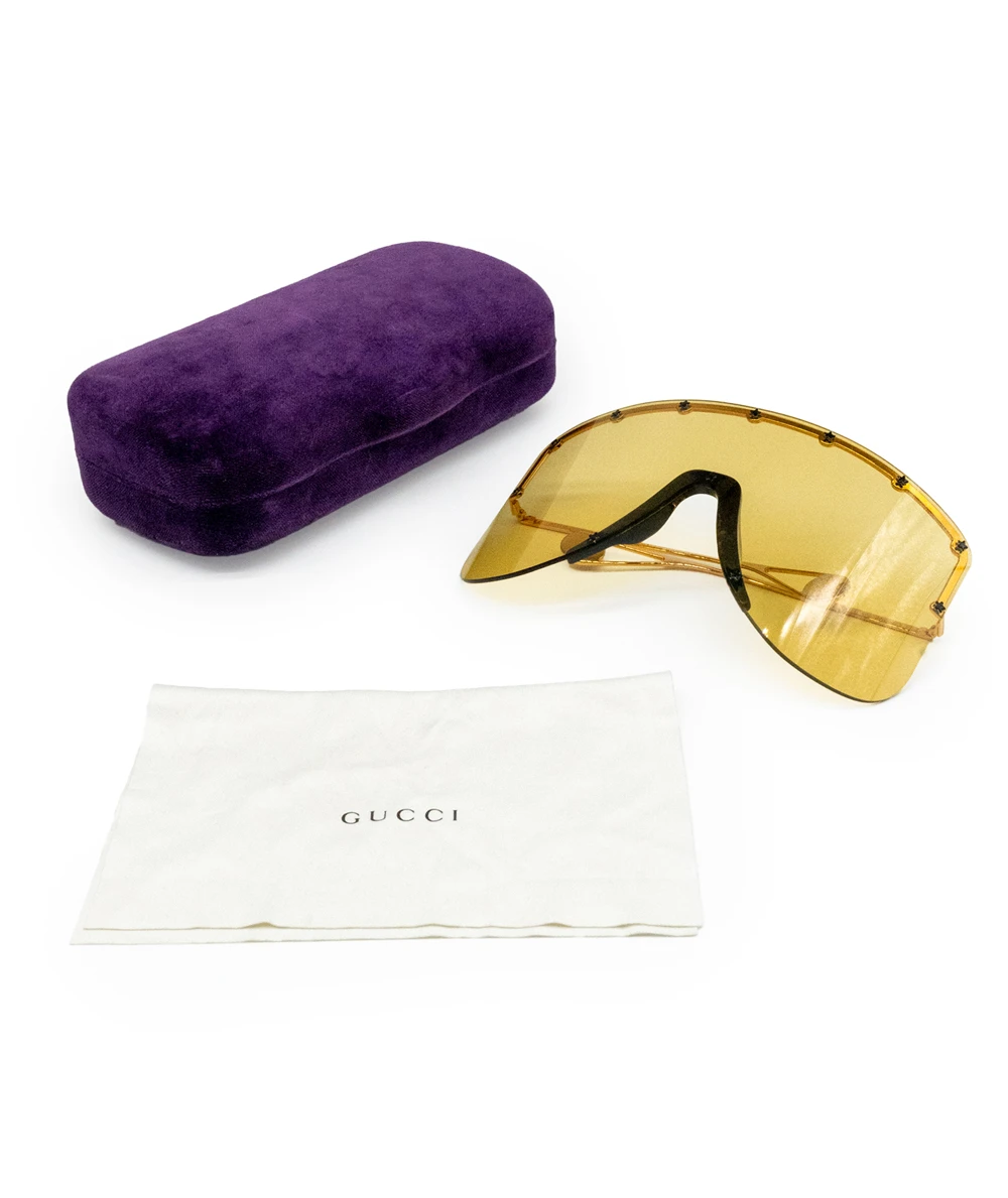 Gucci Star Studded Shield GG0541S Yellow Sunglasses