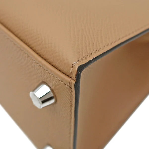 Hermes 2022 (Stamp U) Tricolor Chai/Mauve Sylvestre /Lime Kelly in Epsom Leather with Palladium Hardware