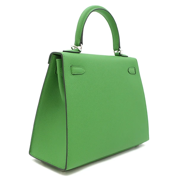 Hermes 2023 (Stamp B) Size 25 Epsom leather Kelly Vert Yucca in Color with Palladium Hardware