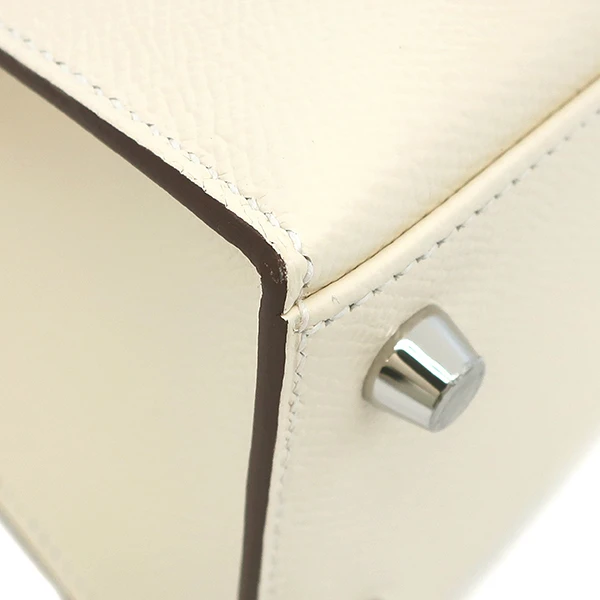 Hermes 2022 (Stamp U) Size 25 Epsom leather Kelly Nata x Sesame in Color with Palladium Hardware