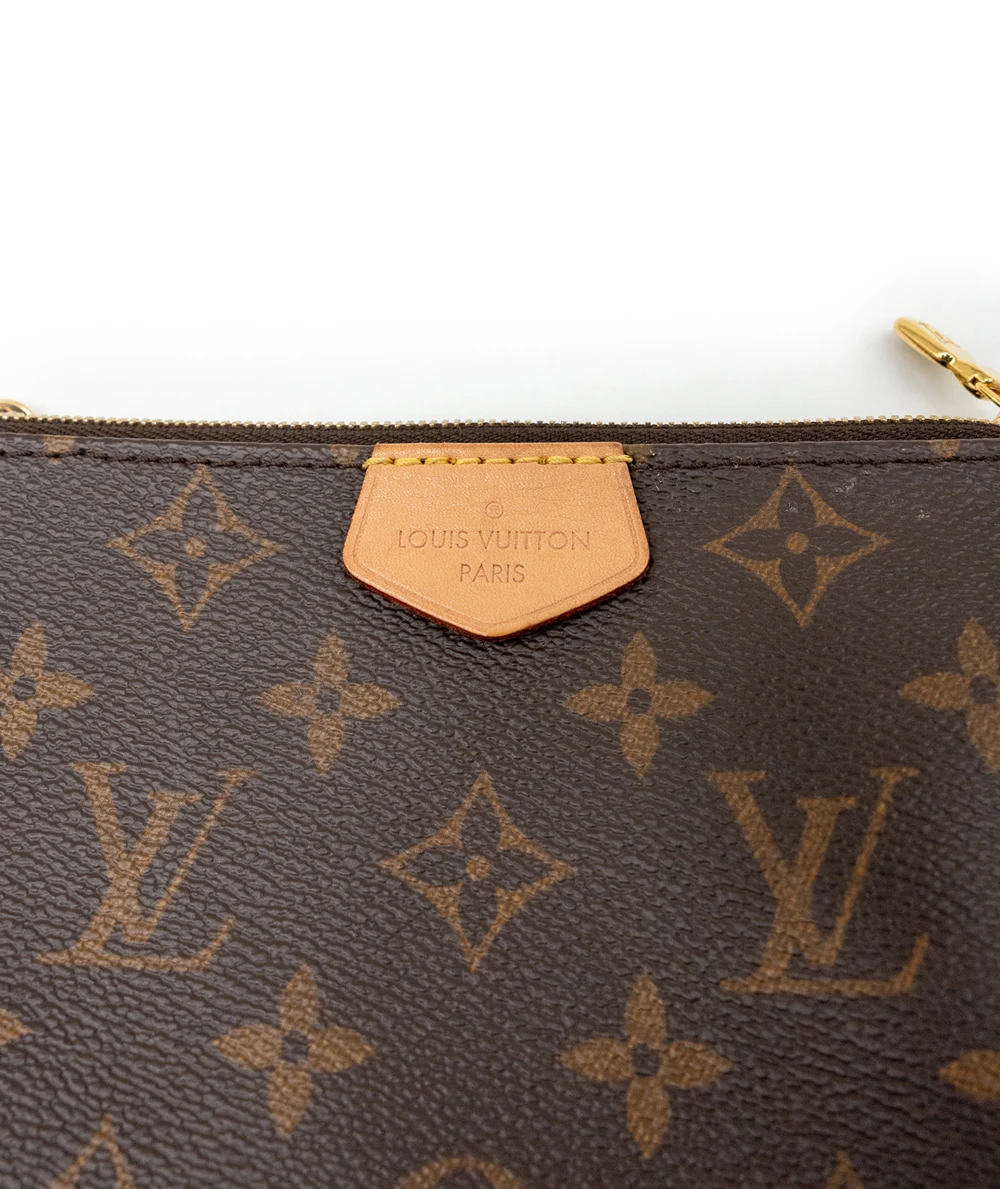 Louis Vuitton Monogram Canvas Multi-Pochette Accessories Bag with Kaki Strap