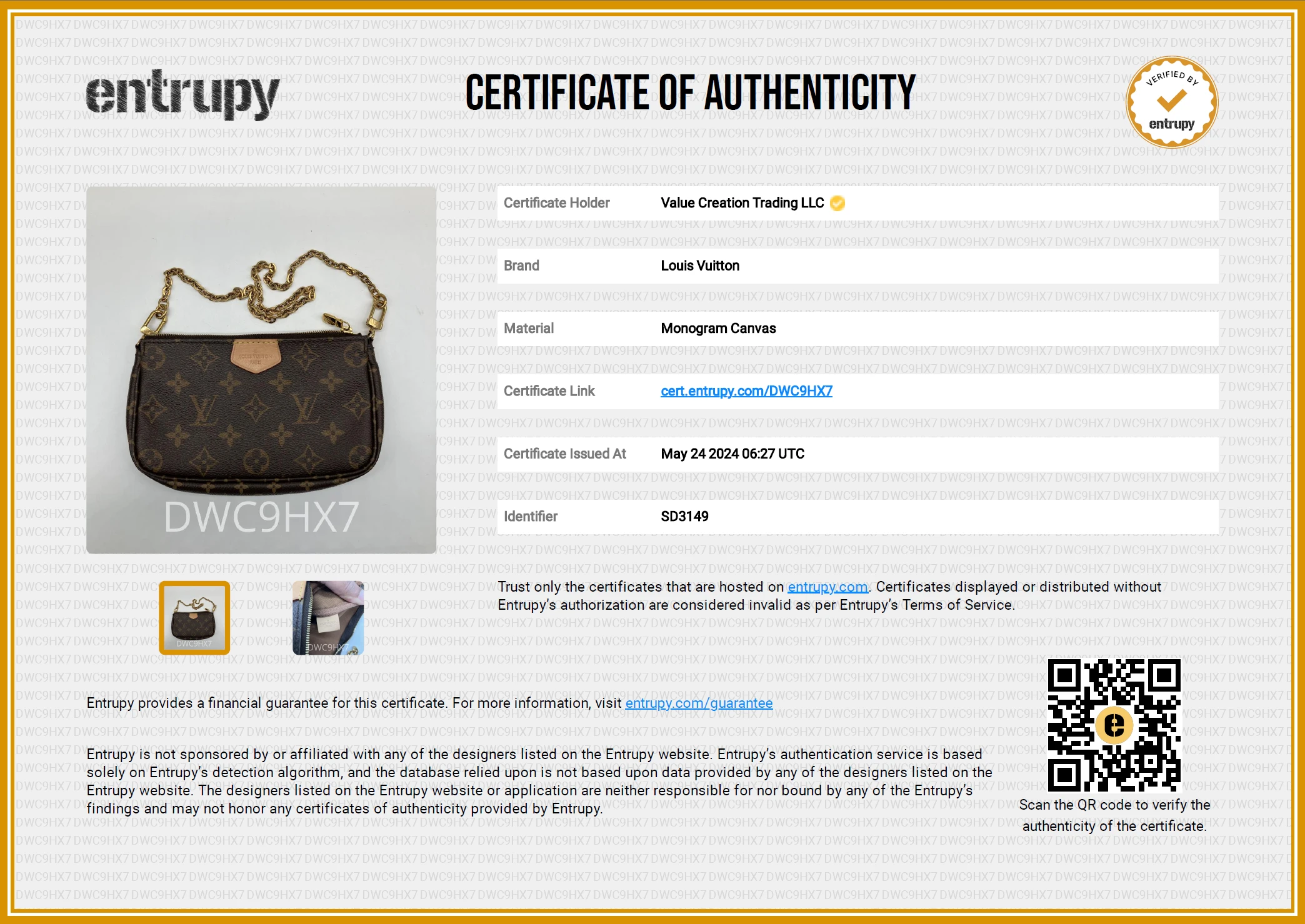 Louis Vuitton Monogram Canvas Multi-Pochette Accessories Bag with Kaki Strap