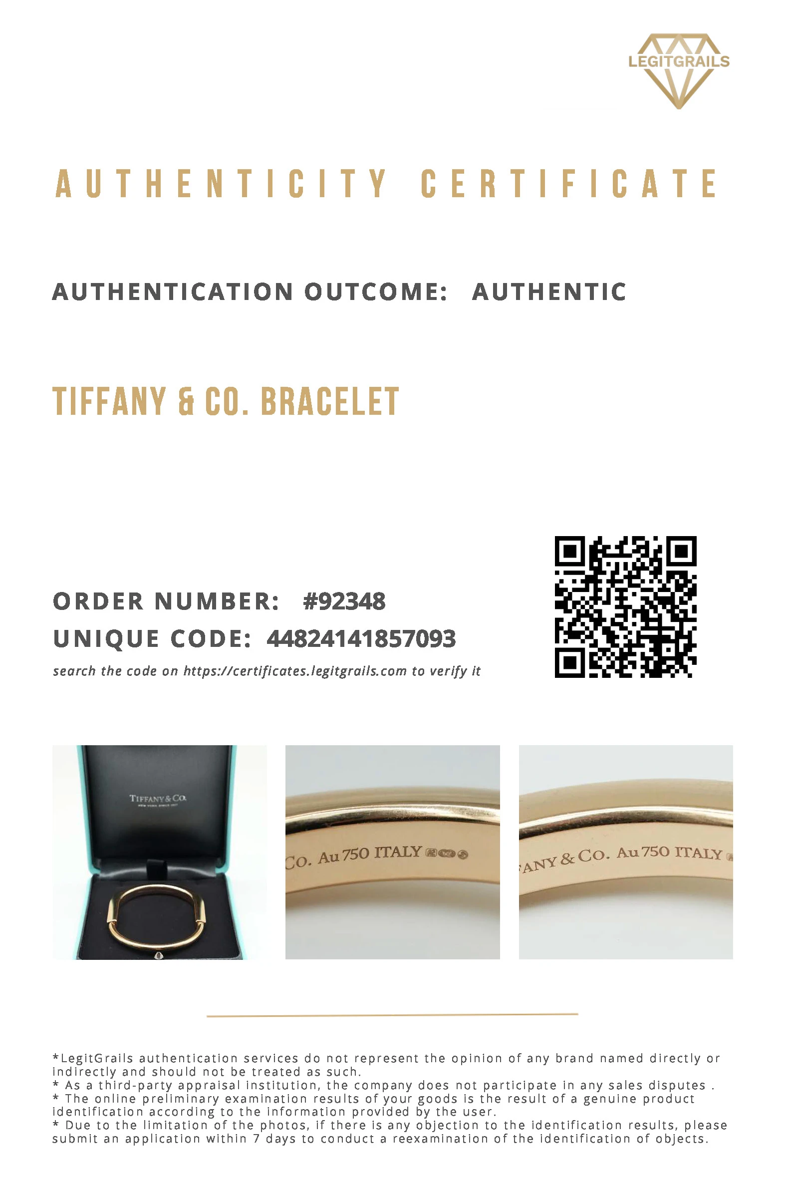 Tiffany  Co. "Tiffany Lock" 18k Rose Gold Medium Size Bangle