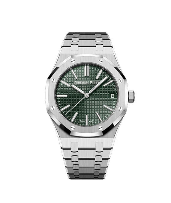 Audemars Piguet 2023 Green Stainless Steel Royal Oak 15510ST.OO.1320ST.07 Automatic Mens Wristwatch 41mm