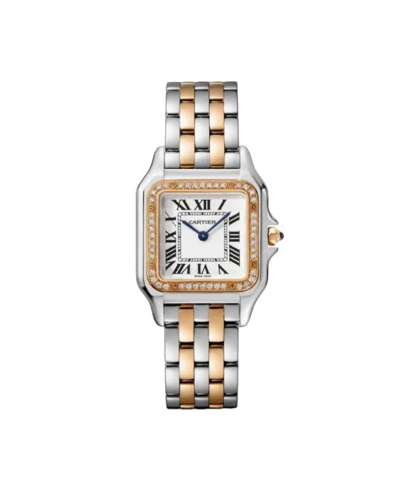 Cartier 2024 Panthère de Cartier W3PN0007 18K Rose Gold  Steel White Diamond Quartz 27mm Medium Womens Watch