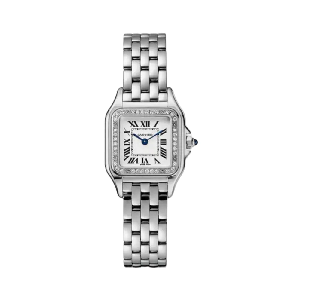Cartier 2024 Panthère de Cartier W4PN0007 Stainless Steel White Diamond Quartz Dial 22mm Small Womens Watch