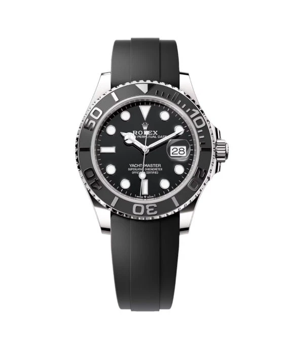 Rolex 2024 Black Yacht-Master 226659 18k White Gold Rubber Automatic Mens Watch 42MM