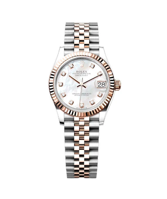 Rolex 2023 Mother of Pearl Datejust 278271 18k Everose Gold/Stainless Steel Automatic Womens Watch 31mm