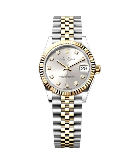 Rolex 2024 Silver Diamond Datejust 278273 18k Yellow Gold/Stainless Steel Automatic Womens Watch 31mm