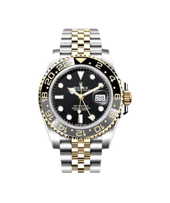 Rolex 2024 Black GMT-Master II 126713 GRNR 18k Yellow Gold  Stainless Steel Jubilee Bracelet Mens Wristwatch 40 mm