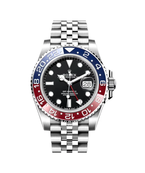 Rolex 2023 Black GMT-Master II 126710 BLRO Pepsi Stainless Steel Jubilee Bracelet Mens Wristwatch 40 mm