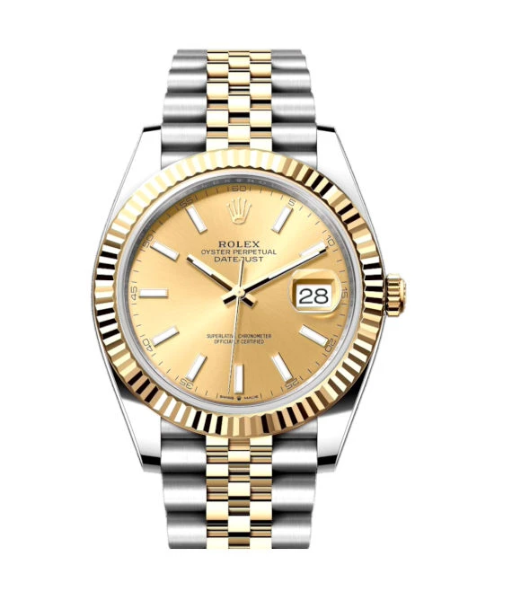 Rolex 2024 Champagne Datejust 126333 18k Yellow Gold  Stainless Steel Jubilee Bracelet Mens Wristwatch 41 mm