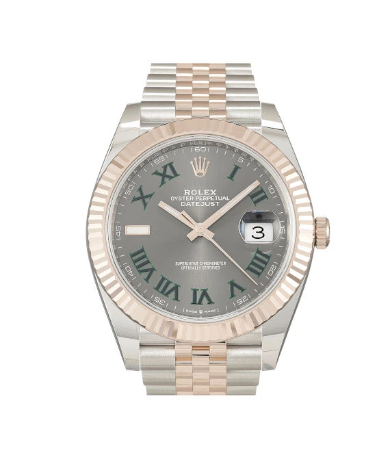 Rolex 2024 Slate Datejust 126331 18k Everose Gold  Stainless Steel Jubilee Bracelet Mens Wristwatch 41 mm