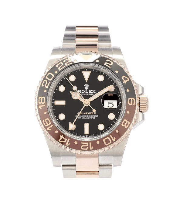Rolex 2024 Black GMT-Master II 126711 CHNR Rootbear 18k Everose Gold  Stainless Steel Automatic Mens Wristwatch 40 mm