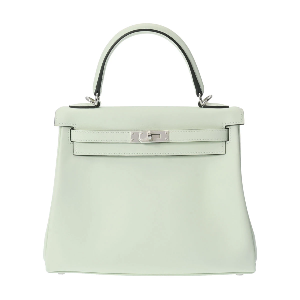 Hermes 2022 (Stamp U) Size 25 Swift leather Kelly Veil Fizz in Color with Palladium Hardware