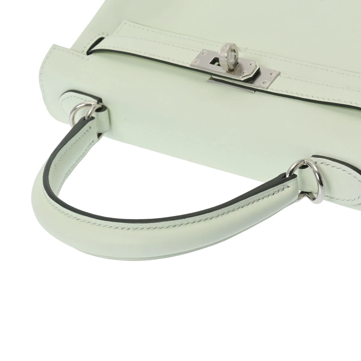 Hermes 2022 (Stamp U) Size 25 Swift leather Kelly Veil Fizz in Color with Palladium Hardware