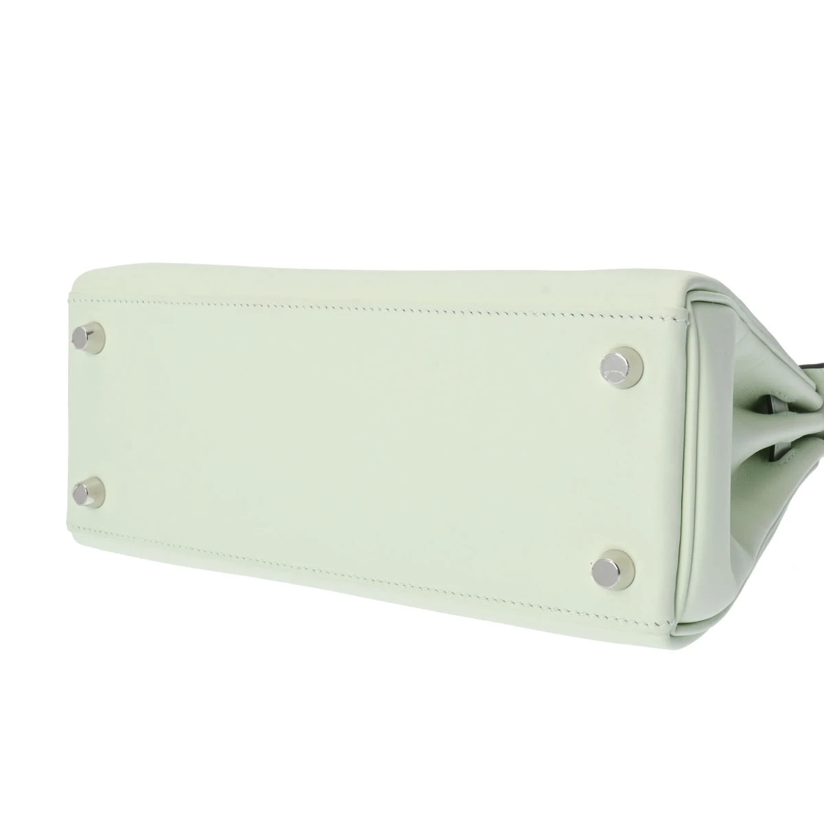 Hermes 2022 (Stamp U) Size 25 Swift leather Kelly Veil Fizz in Color with Palladium Hardware