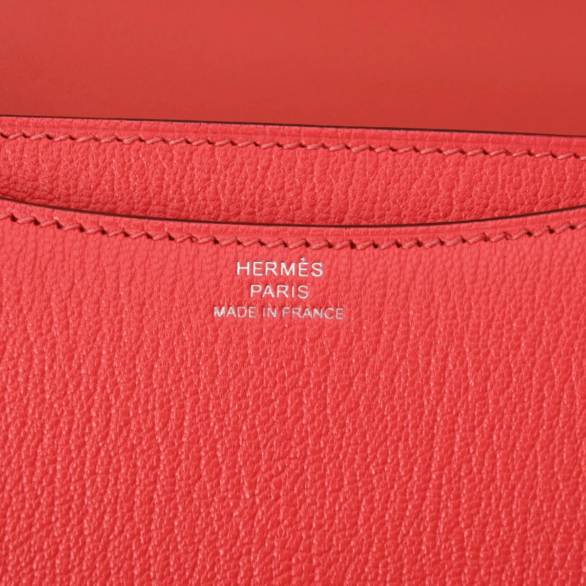 Hermes 2021 (Stamp Z) Size 18 Chevre leather Constance 3 Mini Rose Texas in Color with Palladium Hardware