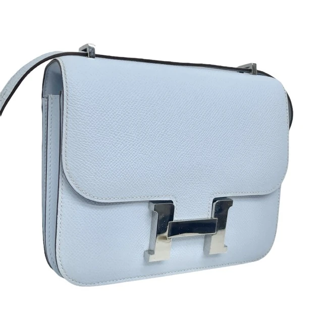 Hermes 2021 (Stamp Z) Size 18 Epsom Leather Constance 3 Mini Bleu Brume in Color with Palladium Hardware