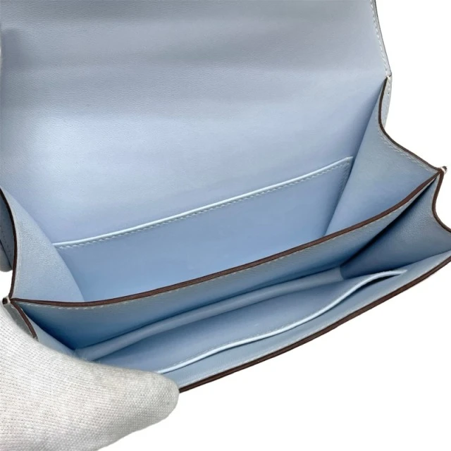Hermes 2021 (Stamp Z) Size 18 Epsom Leather Constance 3 Mini Bleu Brume in Color with Palladium Hardware