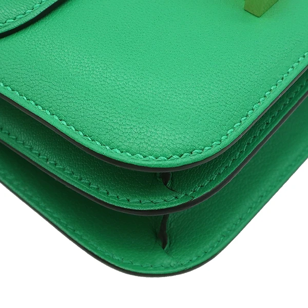 Hermes 2023 (Stamp B) Size 18 Evercolor Leather Constance 3 Mini Mint Green in Color with Gold Hardware