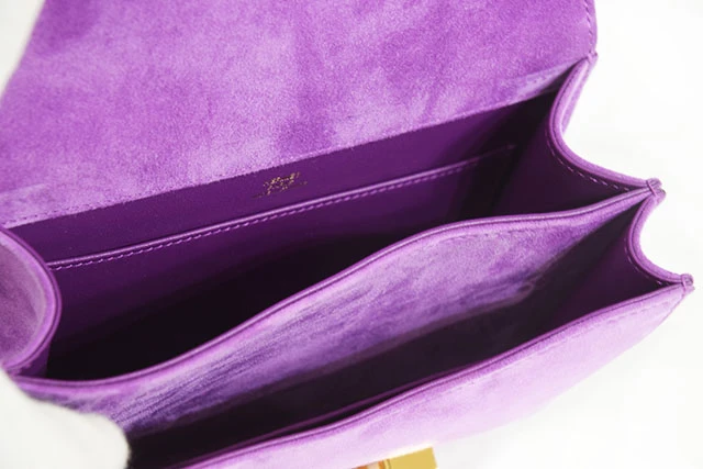 Hermes 2021 (Stamp Z) Size 18 Grizzly Suede Constance 3 Mini Doblis Violet in Color with Gold Hardware