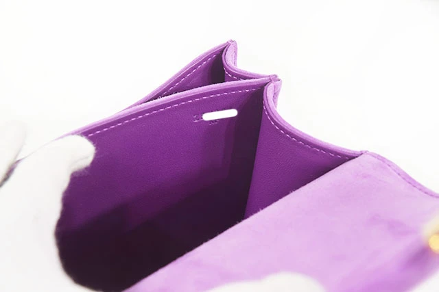 Hermes 2021 (Stamp Z) Size 18 Grizzly Suede Constance 3 Mini Doblis Violet in Color with Gold Hardware