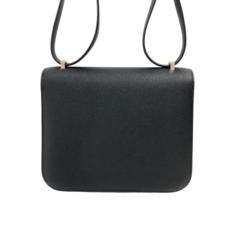 Hermes (Stamp B) Size 18 Epsom Leather Constance 3 Mini Black in Color with Rose Gold Hardware