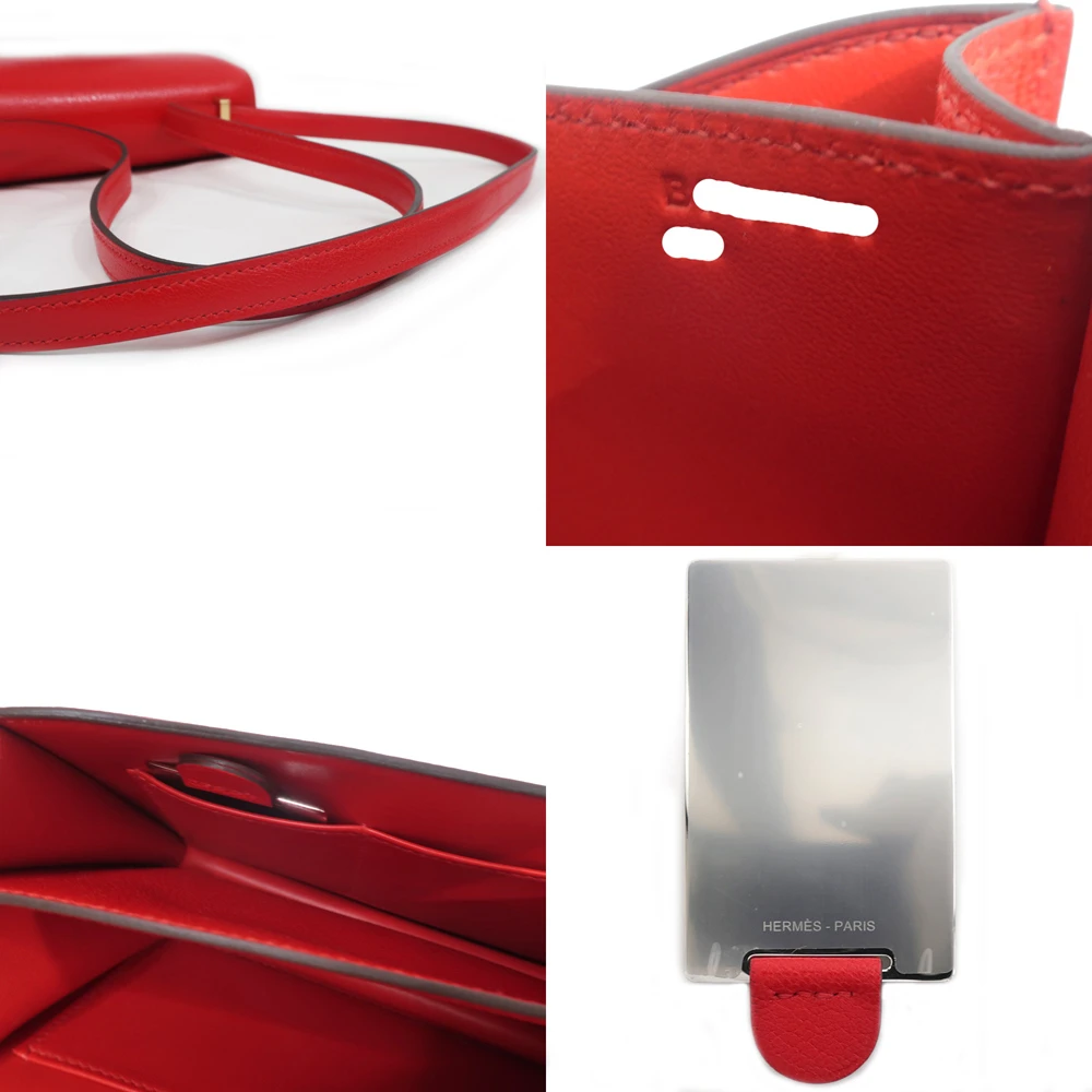 Hermes (Stamp B) Size 18 Chevre leather Constance 3 Mini Rouge Casaque in Color with Gold Hardware