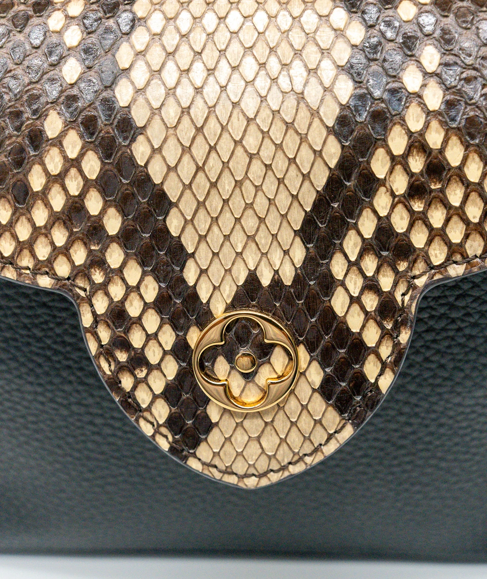 Louis Vuitton Capucines Mini Bag in Black Taurillon leather and Python Detailing