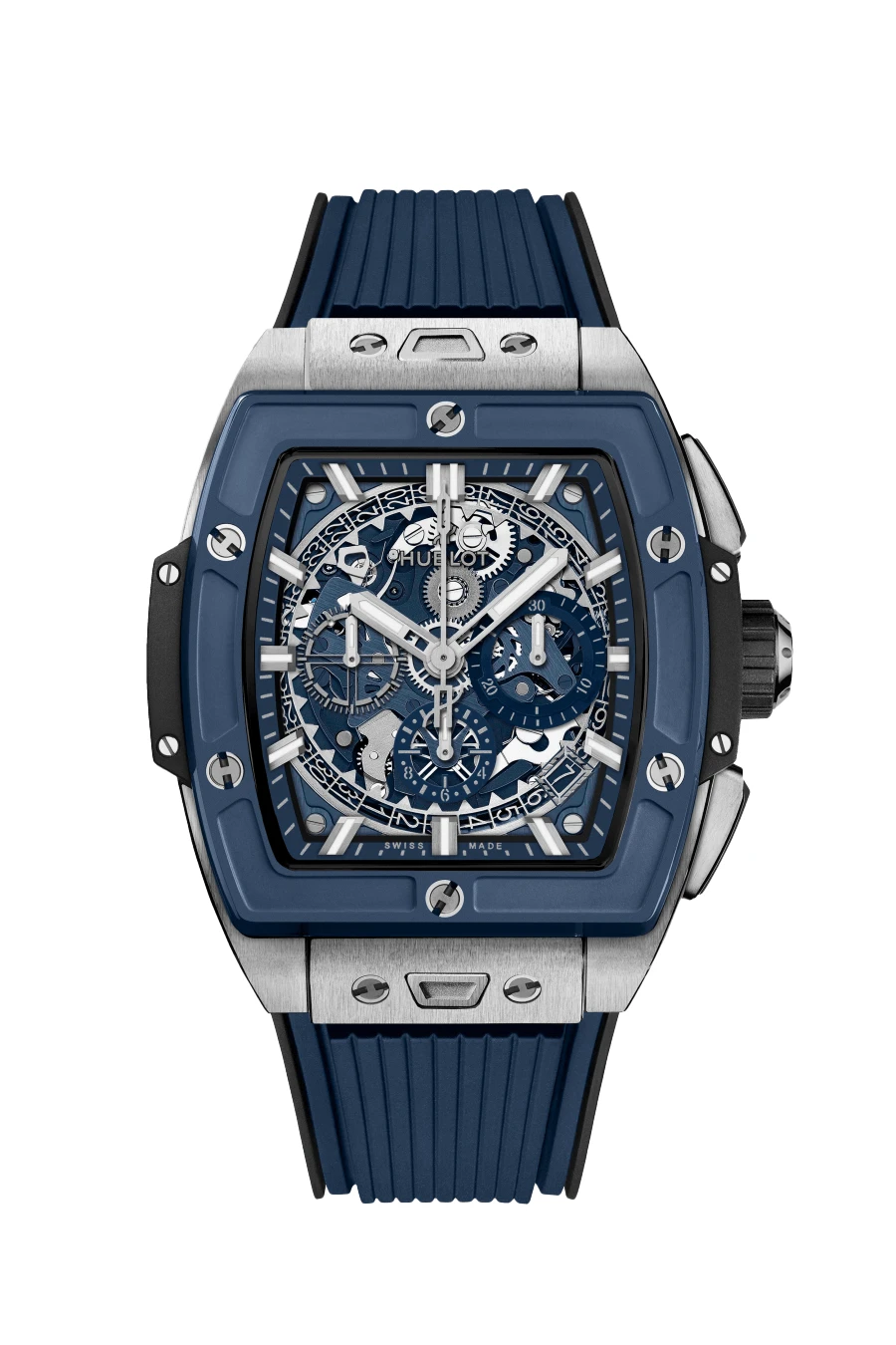 Hublot 2024 Blue Sapphire Spirit of the Big Bang 642.NL. 7170.RX Ceramic  Rubber Automatic Mens Wristwatch 42 mm