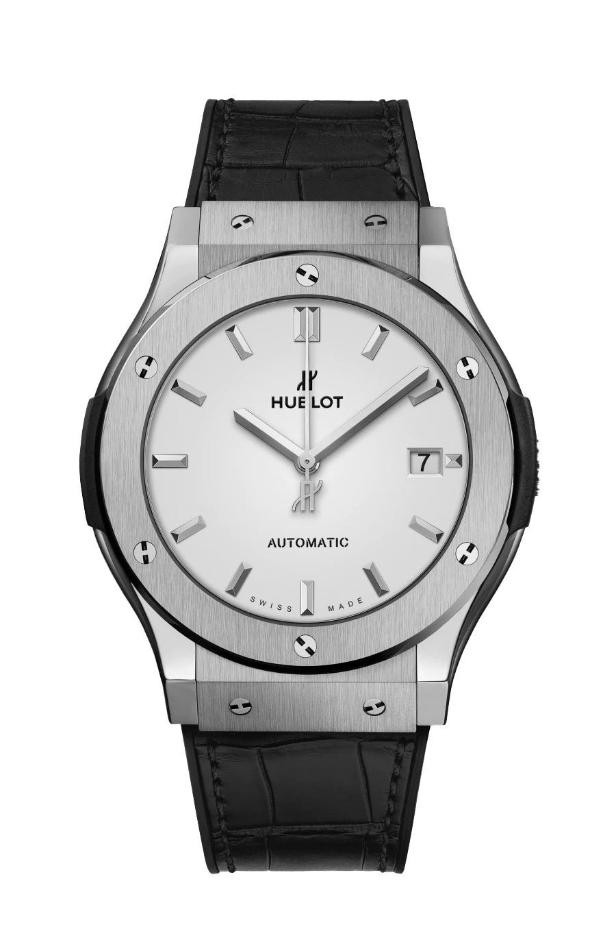 Hublot 2024 White Classic Fusion 511.NX.2611.LR Titanium  Rubber Automatic Mens Wristwatch 45 mm