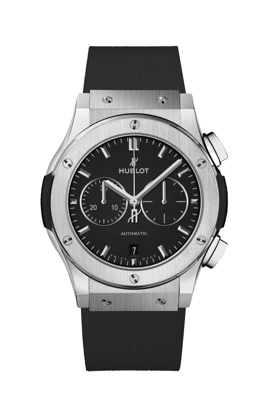 Hublot 2024 Black Classic Fusion Chronograph 541.NX. 1171.RX Titanium  Rubber Automatic Mens Wristwatch 42 mm
