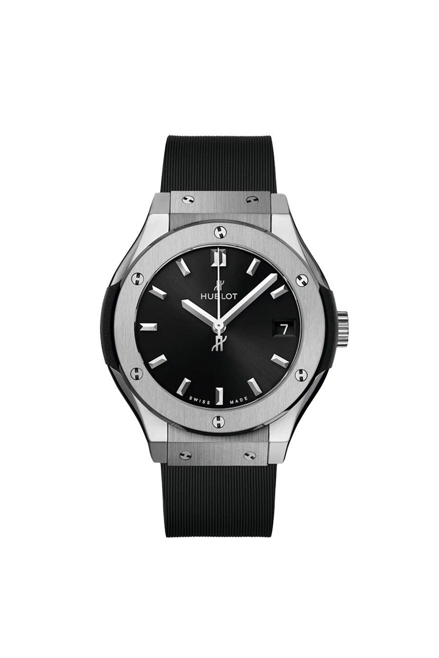 Hublot 2024 Black Classic Fusion 581.NX. 1470.RX Titanium  Rubber Automatic Mens Wristwatch 33 mm