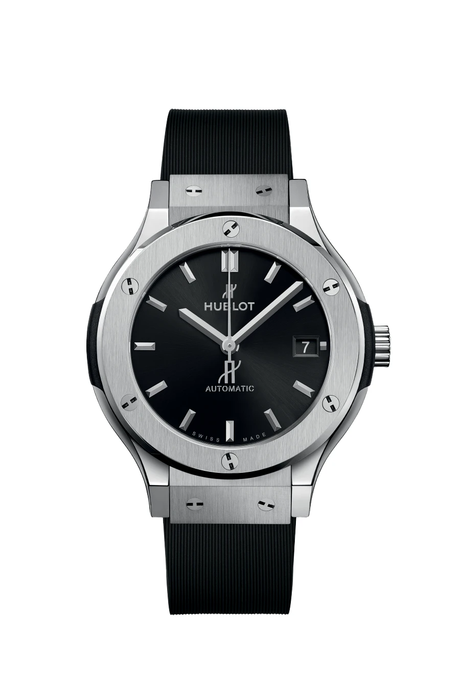 Hublot 2024 Black Classic Fusion 565.NX. 1470.RX Titanium  Rubber Automatic Mens Wristwatch 38 mm
